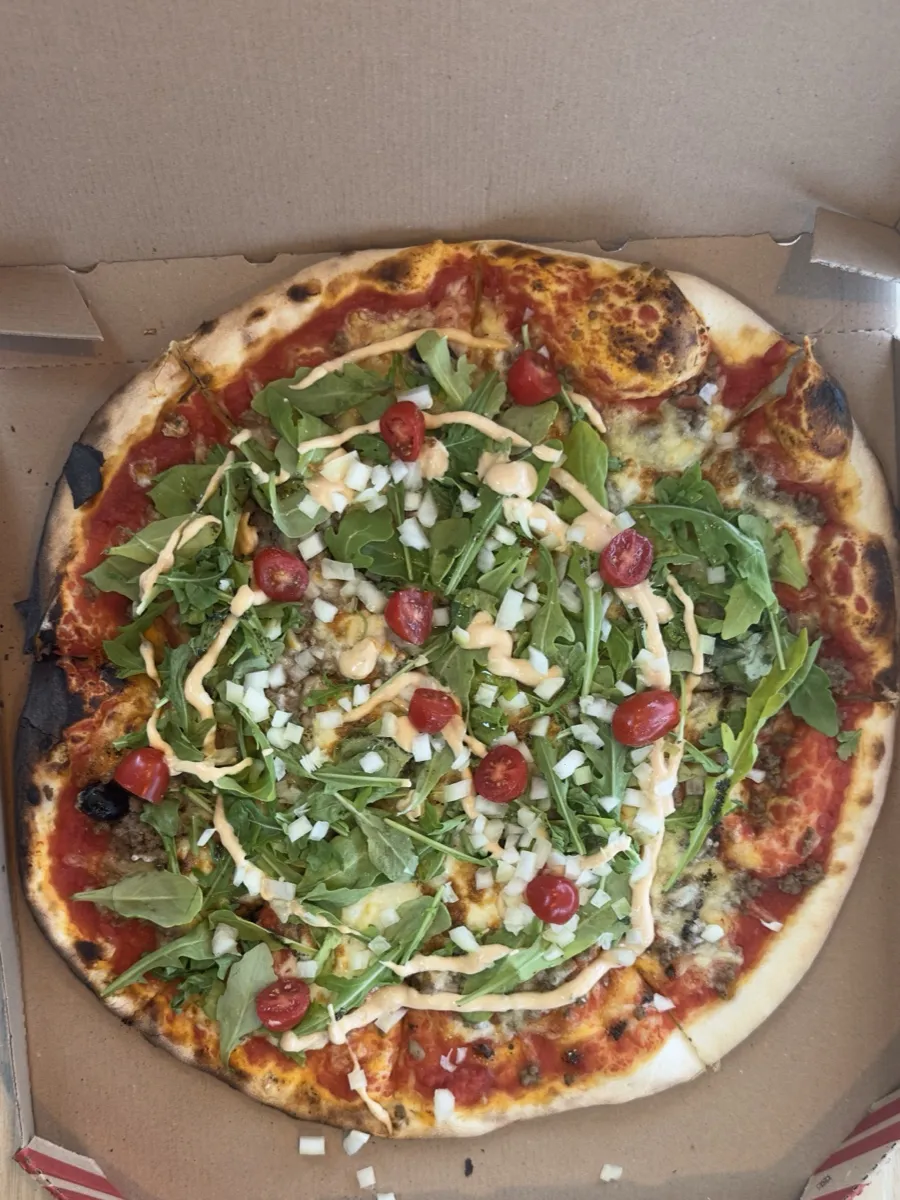 Pizza Burger vue du dessus