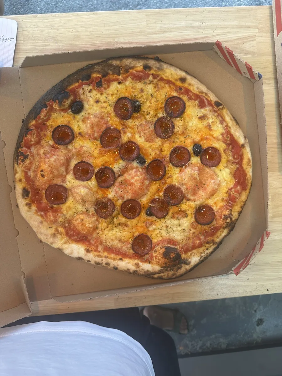 Pizza Chorizo vue du dessus
